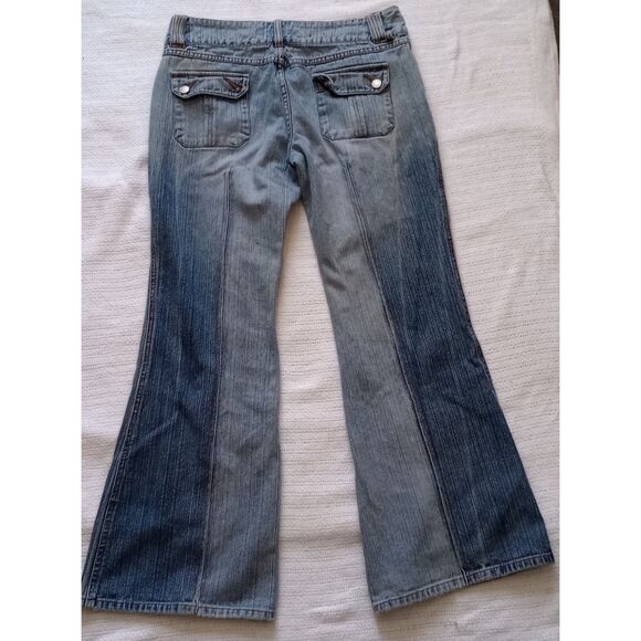 Younique Denim - Younique Jeans Multifunktional Juniors Size 13 Y2K Flared Leg Blue Jeans, VTG